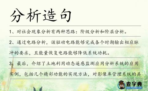 分析造句