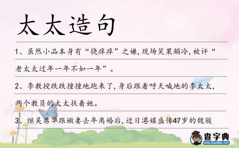 太太造句
