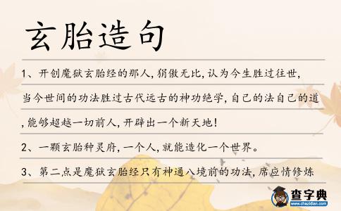 玄胎造句
