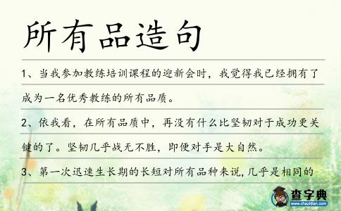 所有品造句