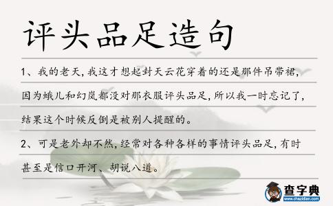 評頭品足造句