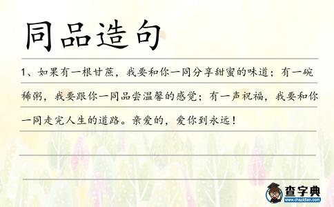 同品造句