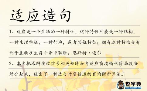 適應(yīng)造句