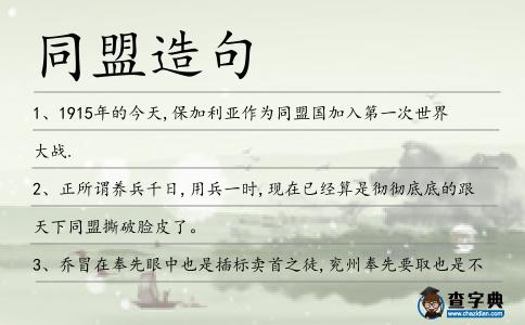 同盟造句