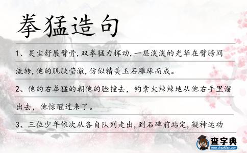 拳猛造句