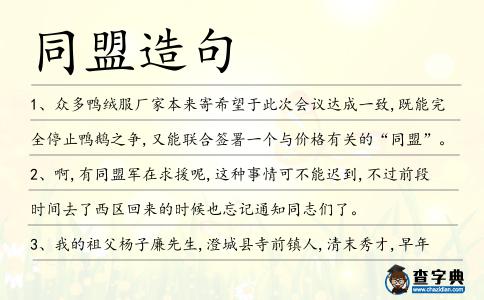 同盟造句
