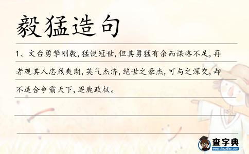 毅猛造句
