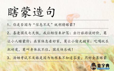 瞎蒙造句