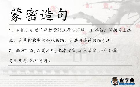 蒙密造句