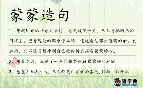 蒙蒙造句