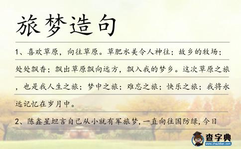 旅夢造句