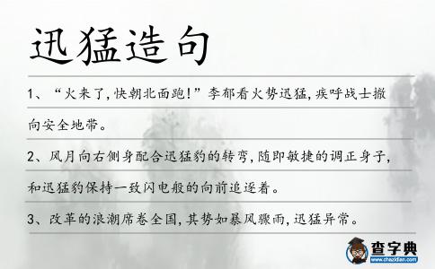 迅猛造句