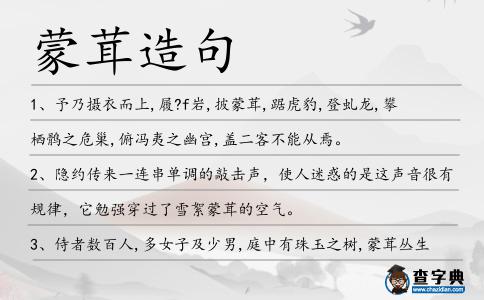 蒙茸造句