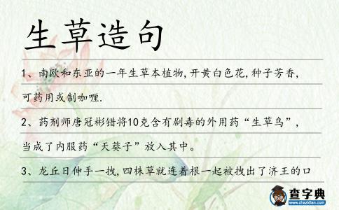 生草造句