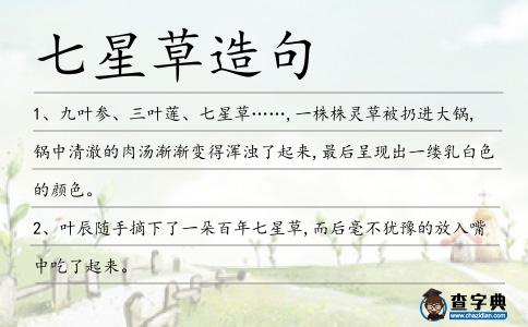 七星草造句