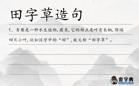 田字草造句