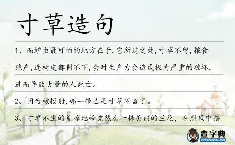 寸草造句