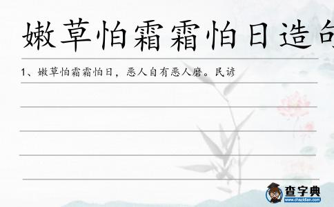 嫩草怕霜霜怕日造句