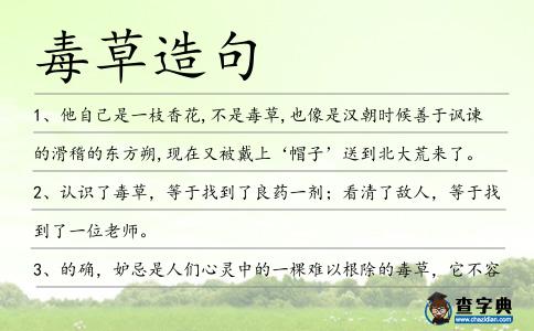 毒草造句