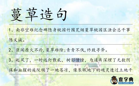 蔓草造句
