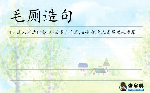 毛廁造句