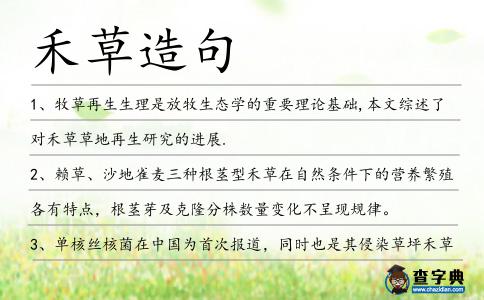 禾草造句