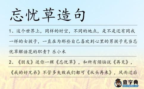 忘憂草造句