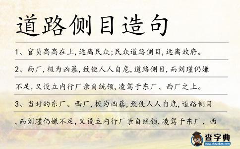 道路側(cè)目造句