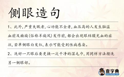 側(cè)眼造句