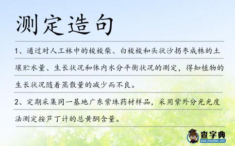 測定造句