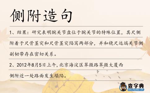 側附造句