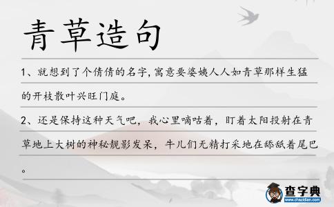青草造句