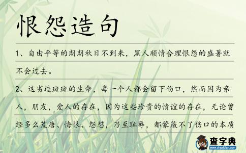 恨怨造句