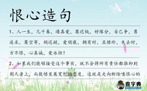 恨心造句