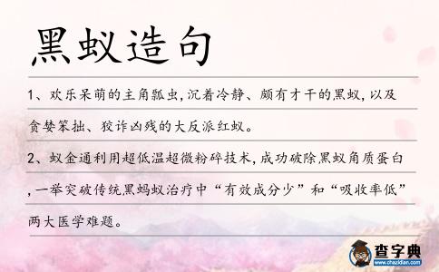 黑蟻造句