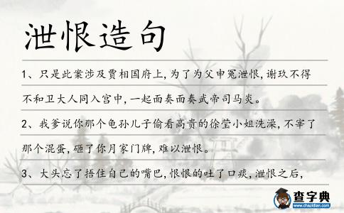 泄恨造句