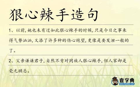 狠心辣手造句