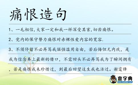 痛恨造句