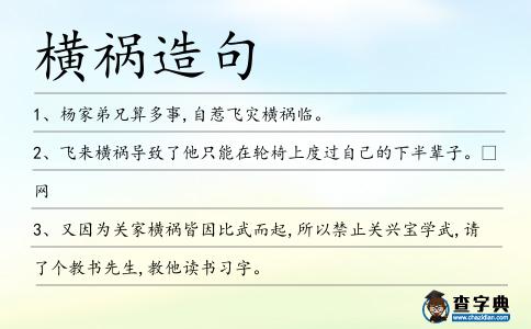 橫禍造句