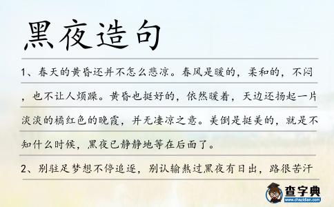 黑夜造句