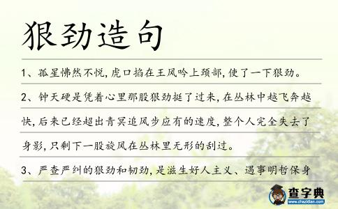 狠勁造句