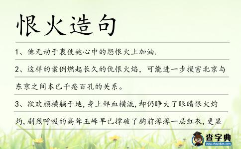 恨火造句