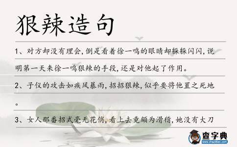 狠辣造句