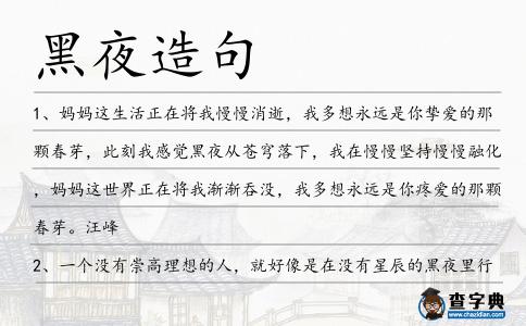 黑夜造句