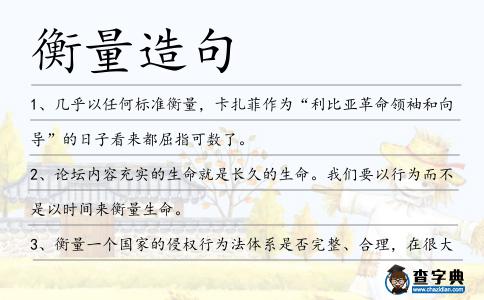 衡量造句