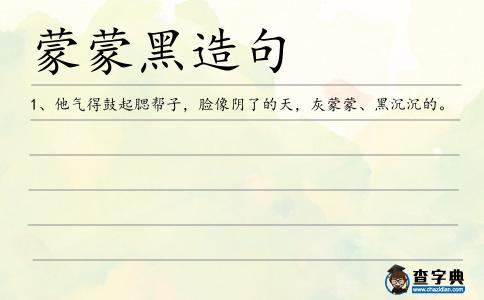 蒙蒙黑造句
