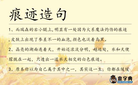 痕跡造句
