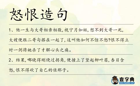 怒恨造句