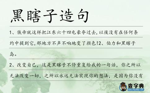 黑瞎子造句