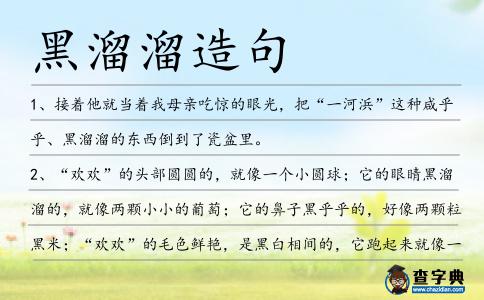 黑溜溜造句